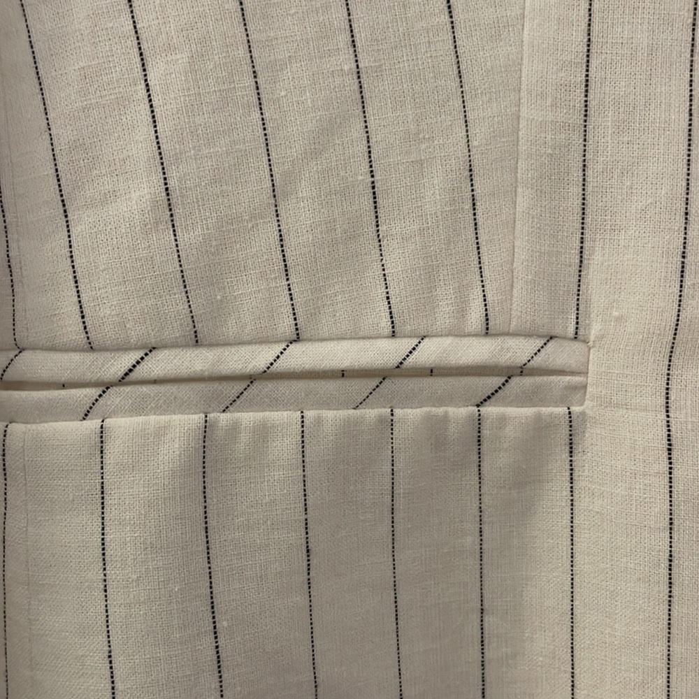 Adrienne Vittadini ~ NWOT Navy and White Striped Linen Blazer - Picture 6 of 8